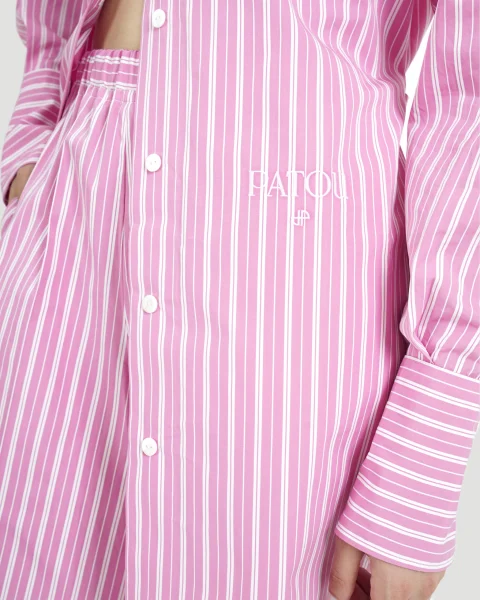Striped Shirt Dress in Pink — снимка 3