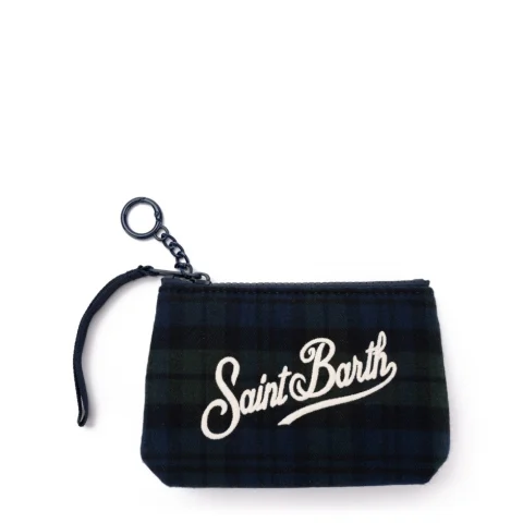Чантичка синьо каре Aline mini SAINT BARTH