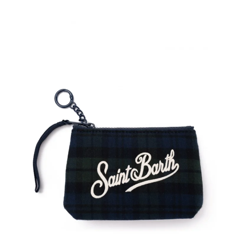 Чантичка синьо каре Aline mini SAINT BARTH
