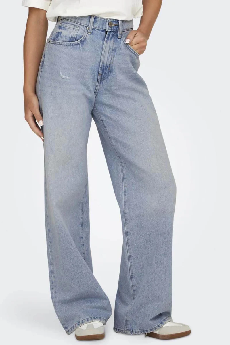 Jeans Onlhope Ex Hw Wide Tai261 Dnm 15338254 BS 582 light blue bleached denim — снимка 2