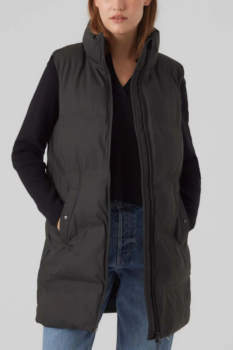 Яке Vmnoe Aw23 Coated Waistcoat Boos 10289417 C-N10 black — снимка 2