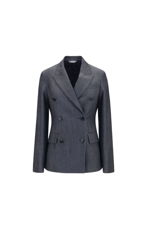 Double-Breasted Tailored Jacket in Dark Navy