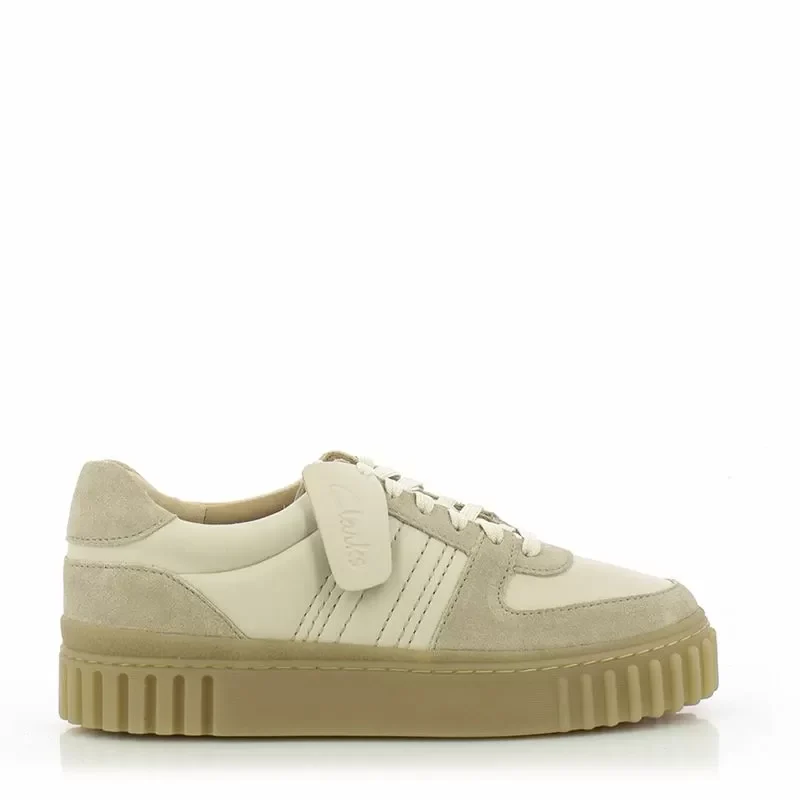 Дамски Сникърс CLARKS – 26183112 MAYHILL LACE SAND COMBI LEA