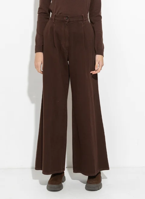 Широк панталон от памук Weekend Max Mara Nanda — снимка 5