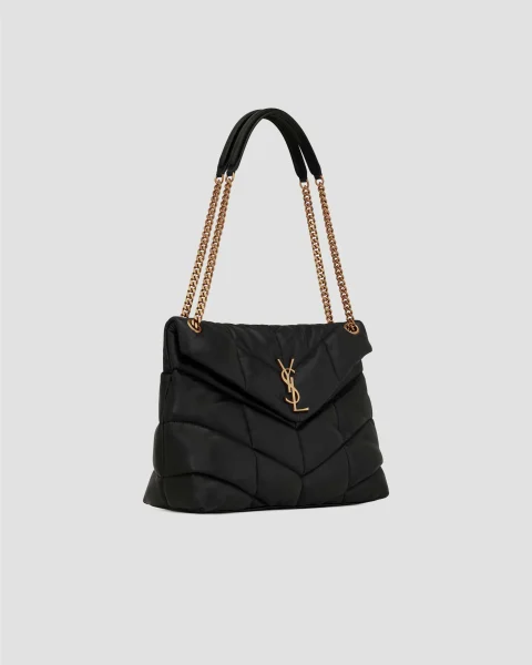 Puffer Medium in Black Lambskin with Bronze-Tone Hardware — снимка 5