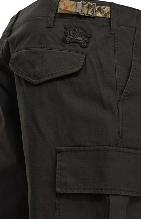 Cotton Cargo Trousers in Brown — снимка 2