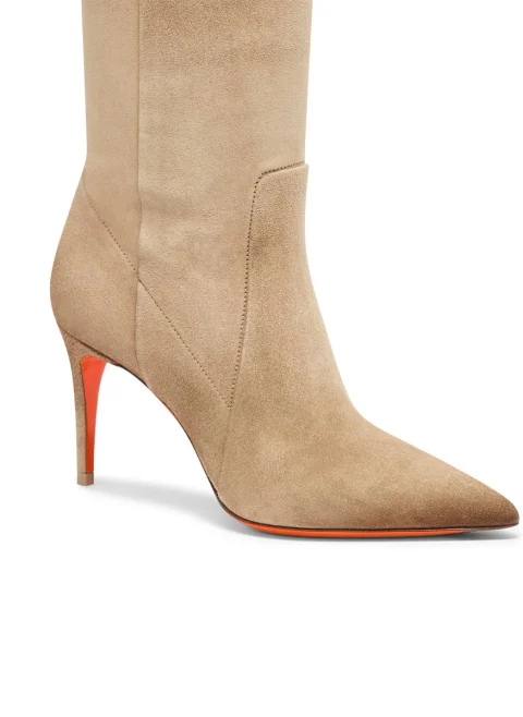 Велурени ботуши на ток Santoni — снимка 4