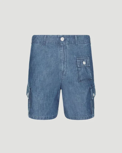 Chambray Cargo Shorts