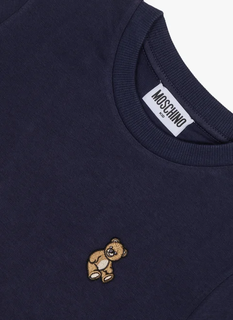 Тишърт с бродерия Moschino Kids
