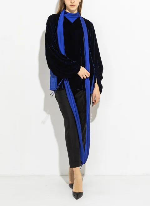 Блуза от кадифе и макси панделка Lanvin — снимка 5