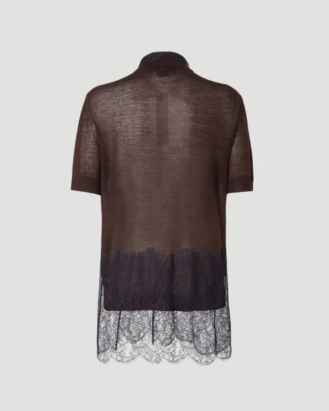 Brown Cashmere Polo Shirt — снимка 3