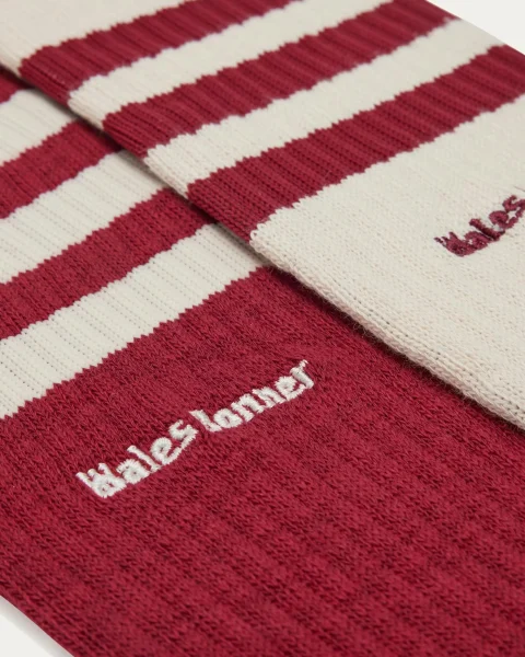 3-Stripes Socks in White and Burgundy — снимка 2