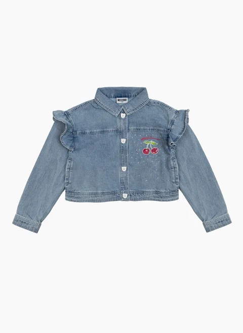 Яке с 'cherry' мотив и декоративни кристали Moschino Kids