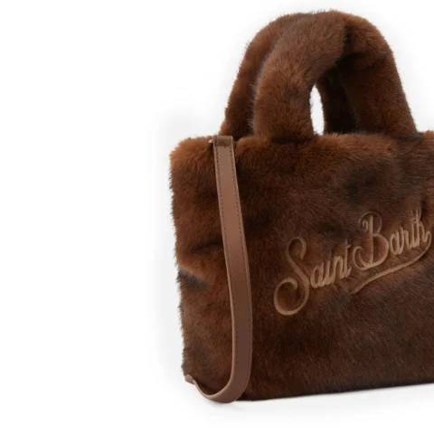 Дамска кафява чанта Mini Vanity SAINT BARTH — снимка 6