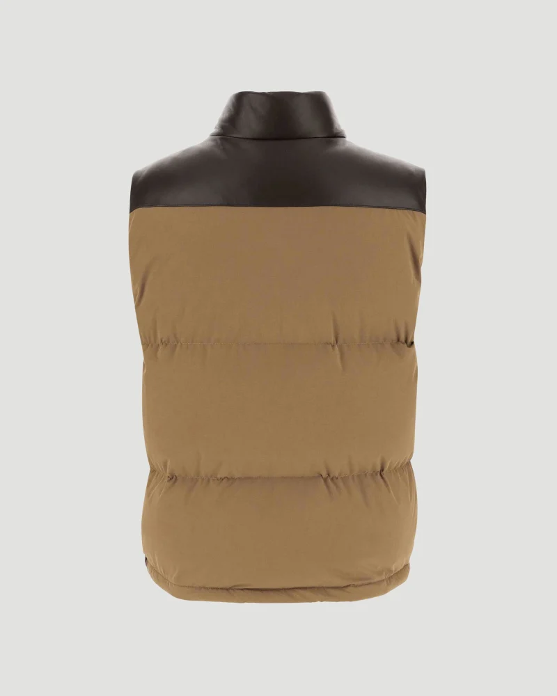 Frosted Poplin and Leather Gilet — снимка 2