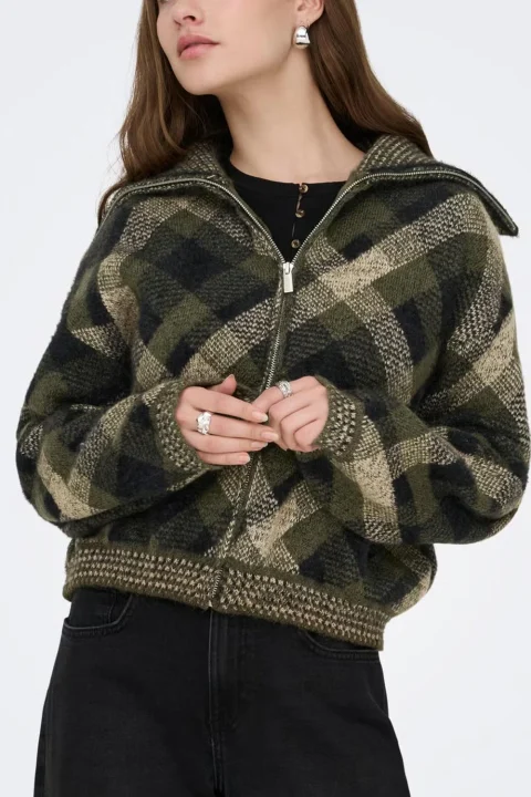 Жилетка Onlmaroon Zip Collar 15358211 19-0414 TCX forest night — снимка 2