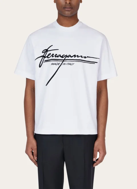 Тишърт с лого принт Ferragamo — снимка 2