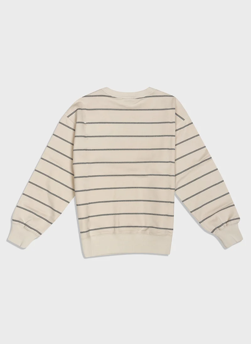 Суитшърт с блестящи райета Brunello Cucinelli Kids 10 — снимка 3