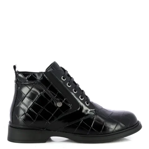 Дамски Равни Боти CARLO FABIANI – 030-589-3968 BLACK CROCO PATENT