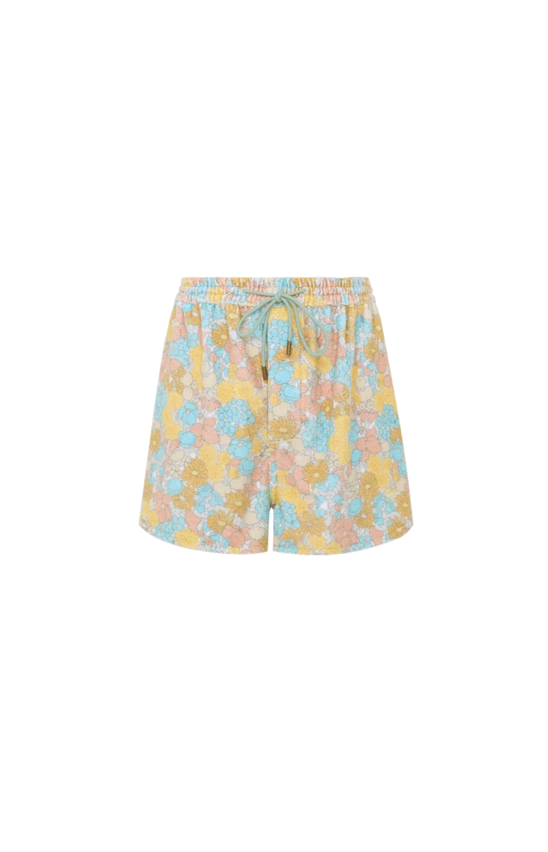 Drawstring Mini Shorts in Cotton Towelling