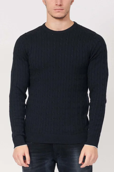 Плетени Jjrichard Knit Crew Neck Pre 12220795 19-3923 TCX Navy Blazer — снимка 2