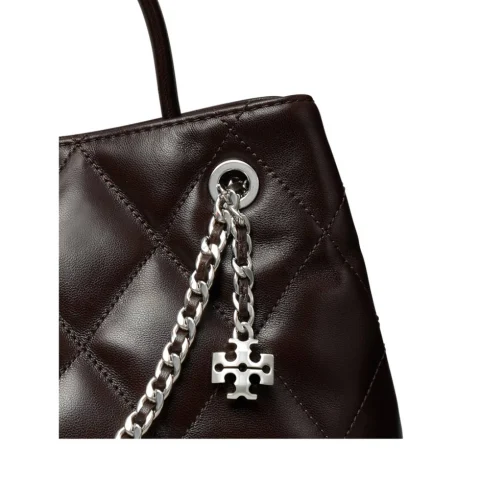 Дамска кафява чанта SMALL FLEMING CARRYALL TORY BURCH — снимка 10
