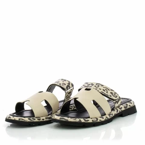 Дамски Равни Чехли CARLO FABIANI – 050-10961 BEIGE/LEOPARD — снимка 3