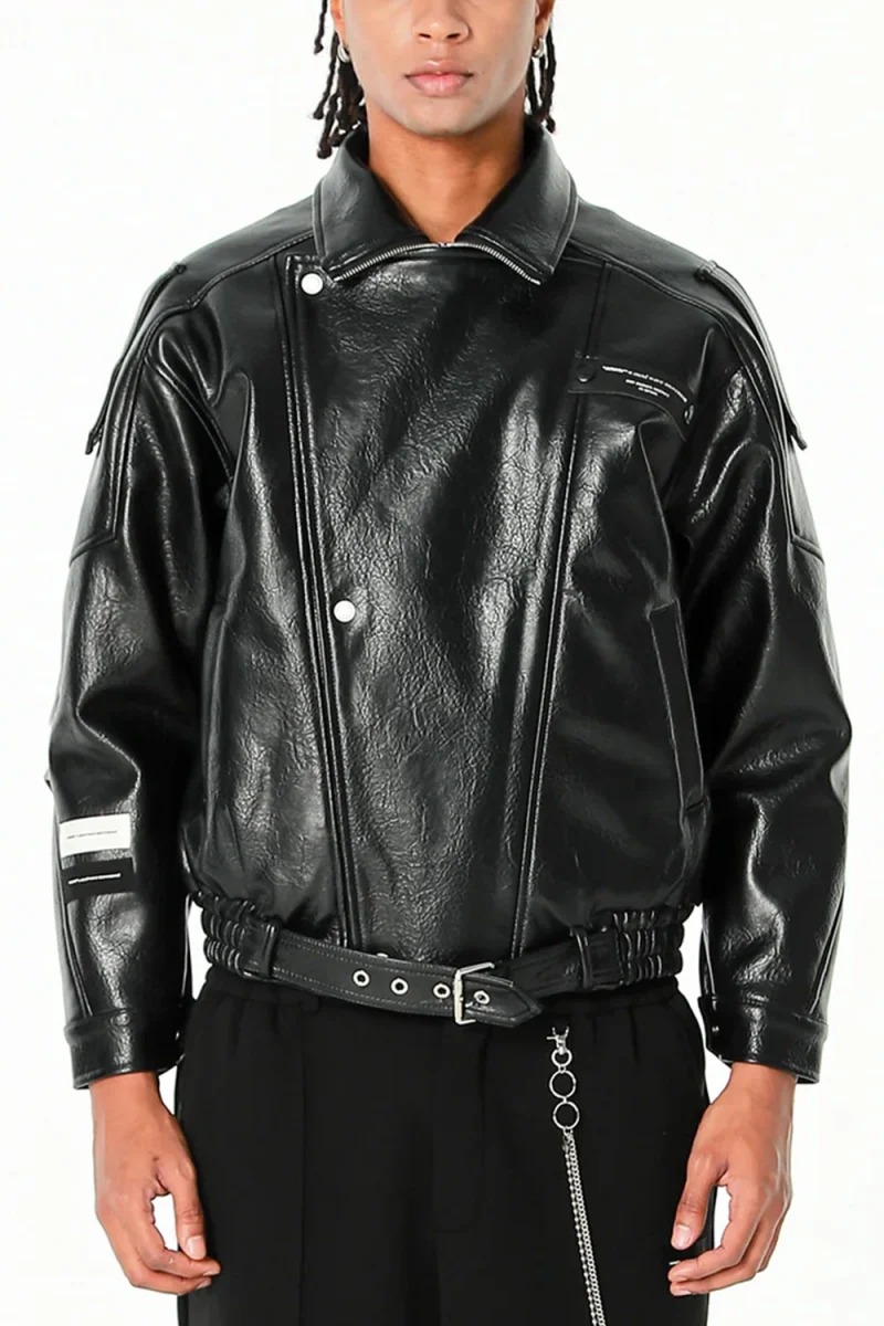 Яке Leather Funnel Neck Perfecto MW094070717 black — снимка 2