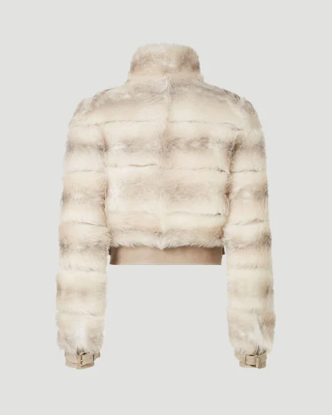 White Dorsato Shearling Jacket — снимка 3