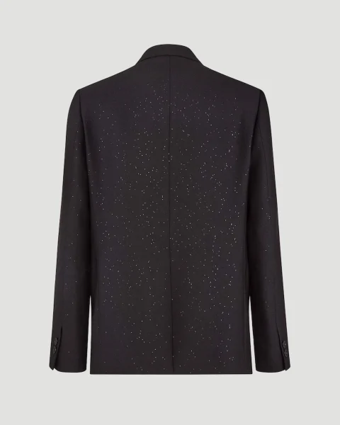 Black Wool and Sequin Blazer — снимка 2