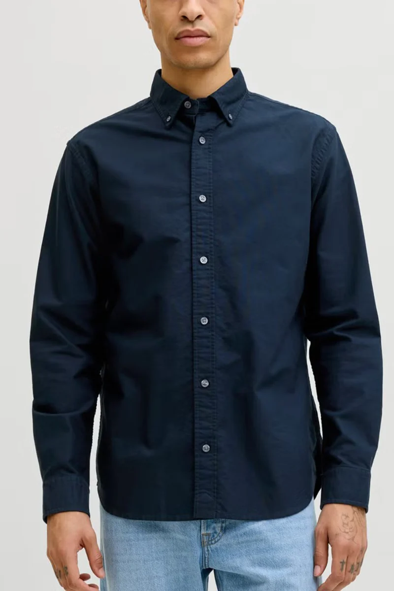 Риза Jjeharvey Oxford L/S 12293325 19-3922 TCX sky captain — снимка 2