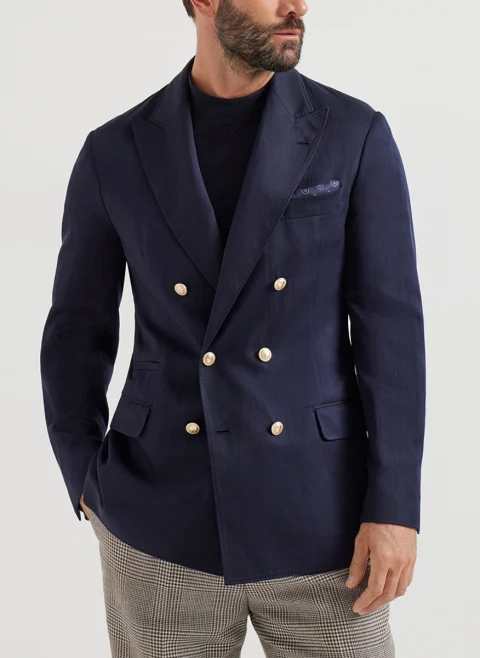 Двуредно сако от коприна Brunello Cucinelli — снимка 2