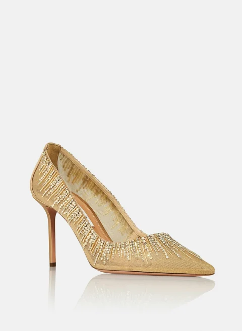 Обувки на ток с декоративни кристали 'Soft Sky' Aquazzura — снимка 2