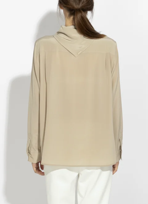 Копринена риза с шал Max Mara Mxmdry — снимка 5