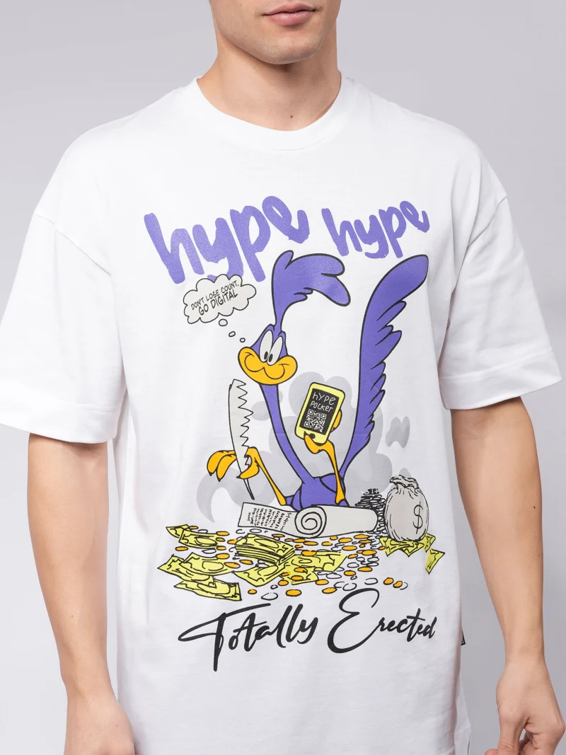 Бяла овърсайз тениска TOTALLY x hype — снимка 3