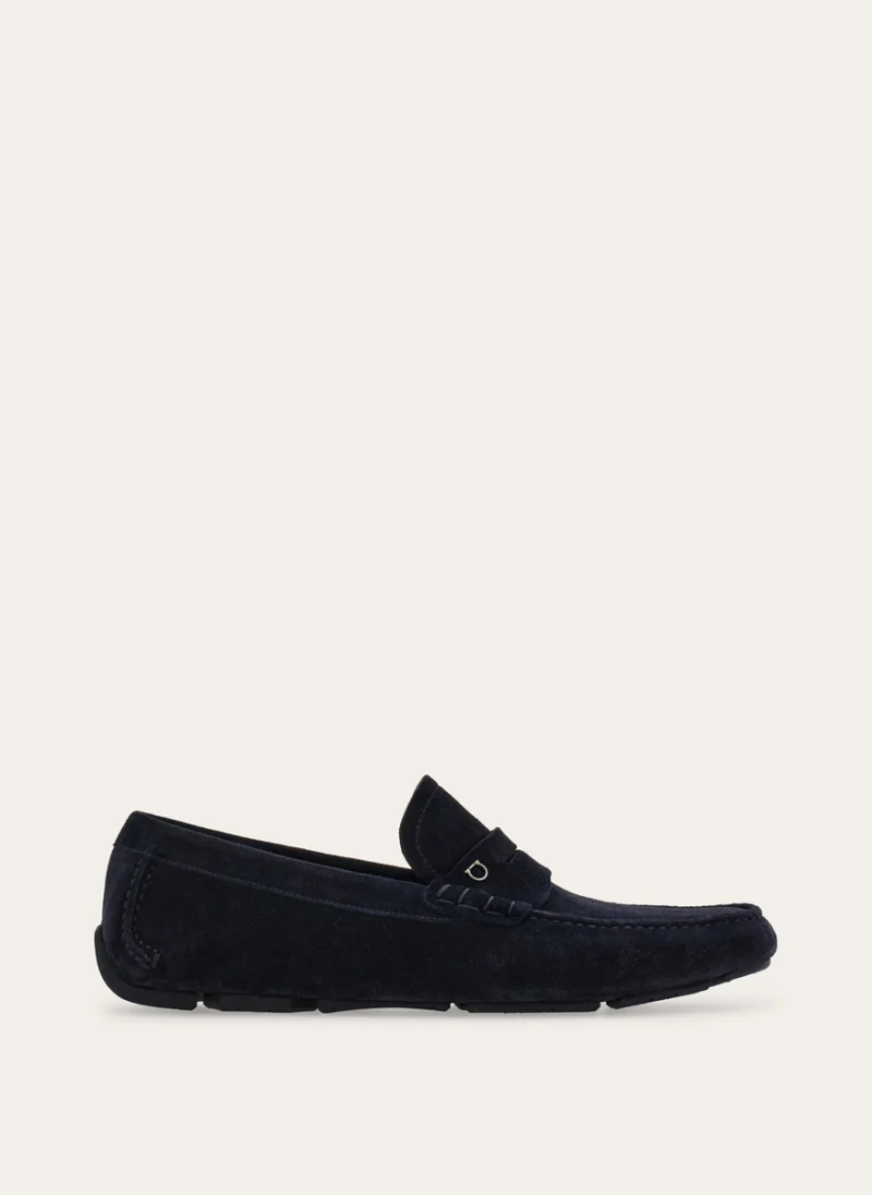 Велурени мокасини с орнамент 'Gancini' Ferragamo