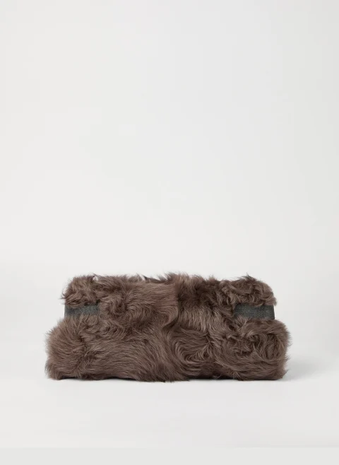 Чанта-клъч 'Wavy shearling' Brunello Cucinelli