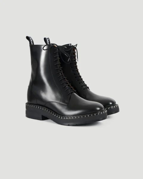 Noua Brushed Leather Lace-Up Ankle Boots — снимка 3