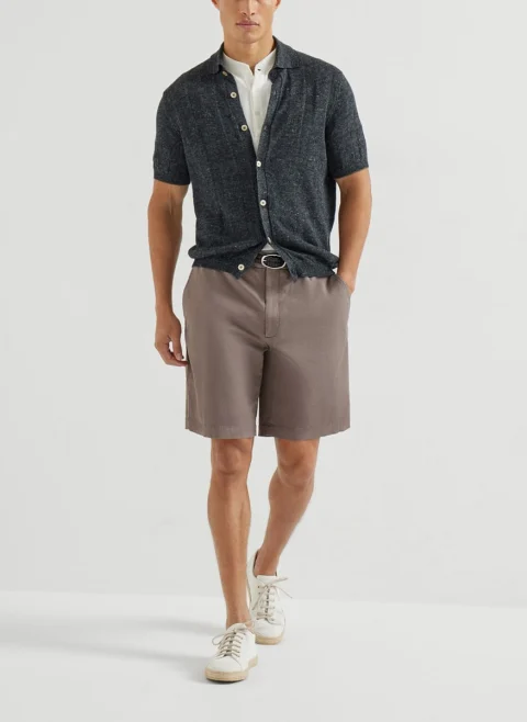 Тишърт с копчета Brunello Cucinelli — снимка 5