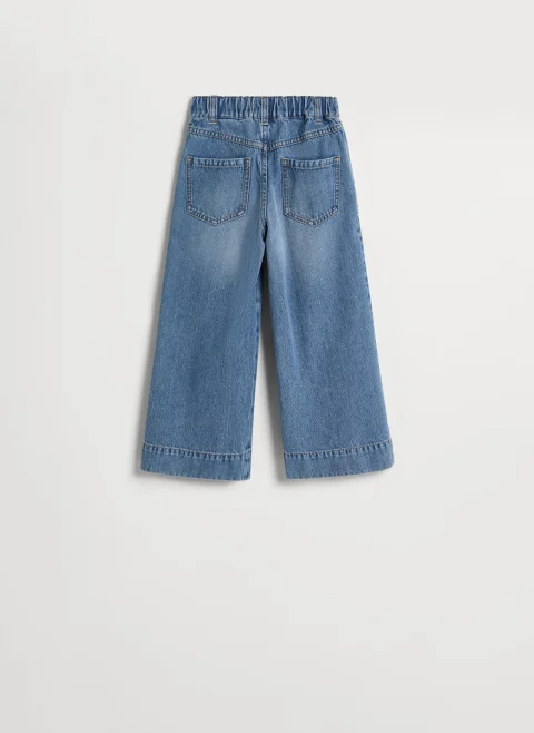 Разкроен деним с монили Brunello Cucinelli Kids 4-6 — снимка 2