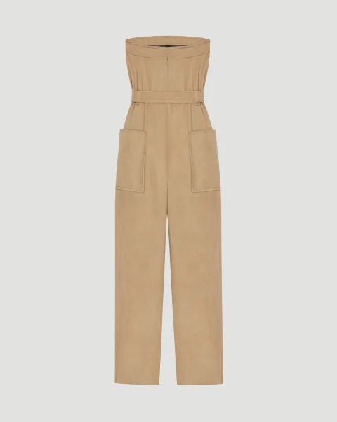 Strapless Jumpsuit in Cotton Gabardine — снимка 2