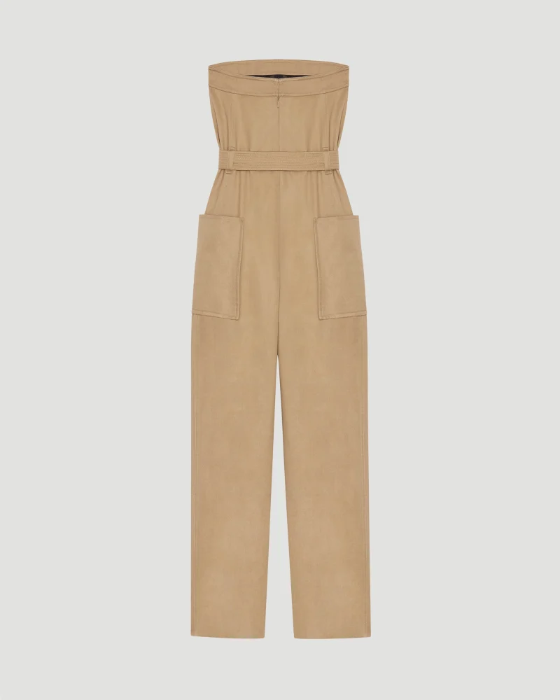 Strapless Jumpsuit in Cotton Gabardine — снимка 2
