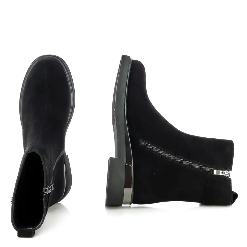 Дамски Равни Боти CARLO FABIANI – 75692 BLACK SUEDE — снимка 5