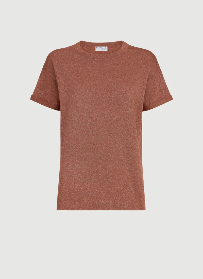 Тишърт с коприна Brunello Cucinelli — снимка 6
