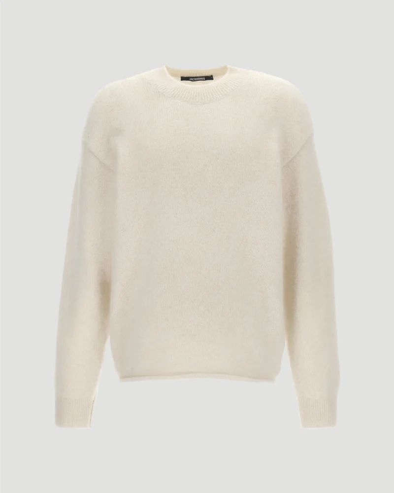 Wool Blend Sweatshirt in Light Beige