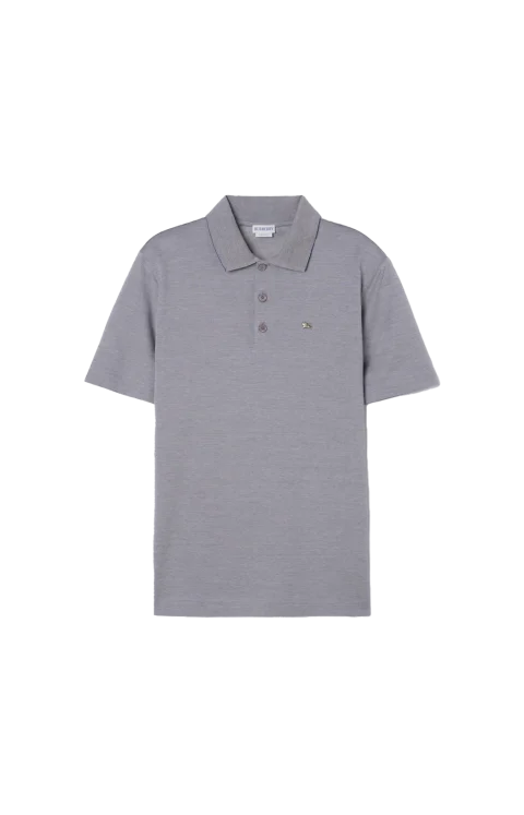 Metal Knight Cotton Polo Shirt in Grey