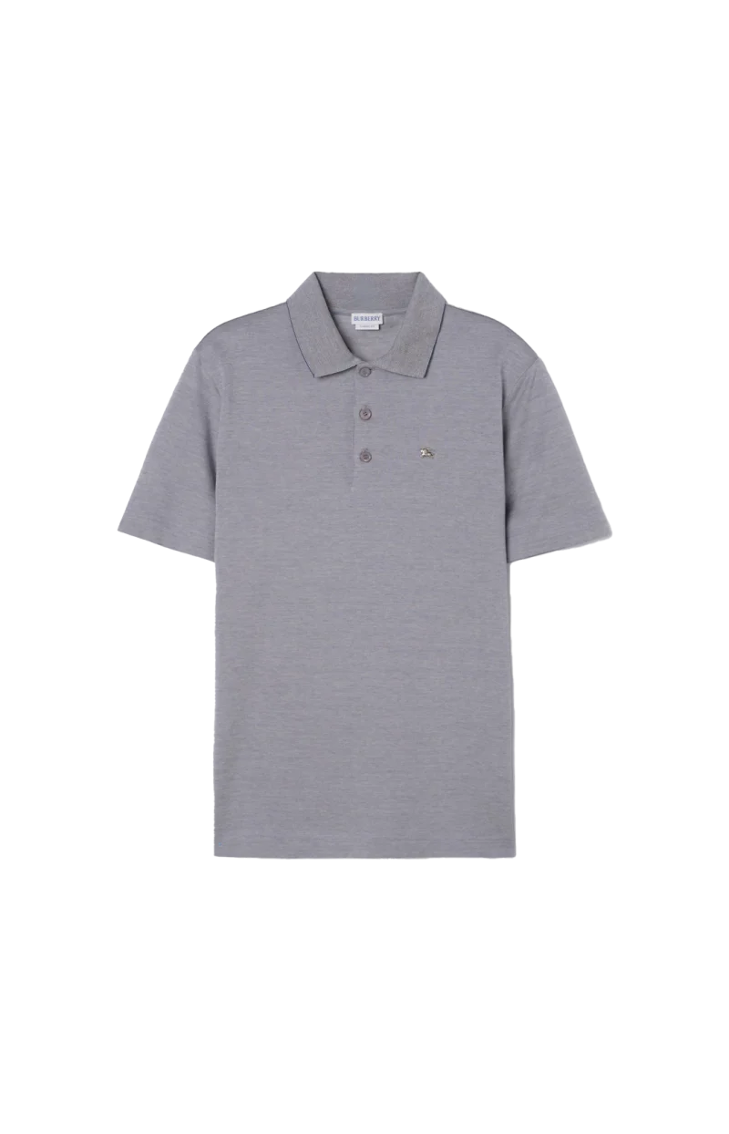 Metal Knight Cotton Polo Shirt in Grey