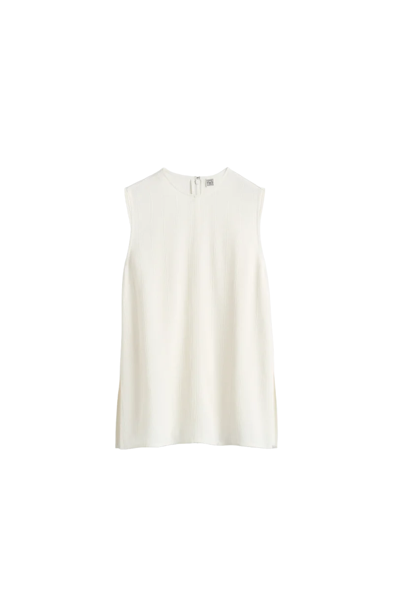 Woven Stripe Top Meringue