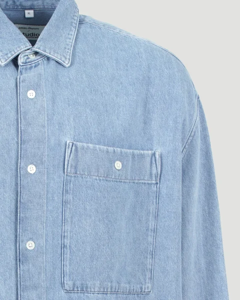 Collar Shirt in Medium Blue — снимка 2