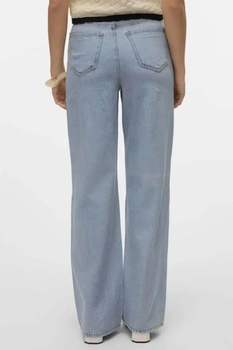 Jeans Vmkathy Shr Wide Wavy Seam Dnm J Yo36 10323235 BS000053 light blue denim — снимка 2